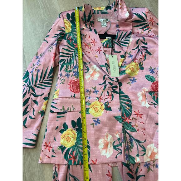 Rachel Zoe Women’s Suit Set Pink Floral Tropical Size Large Blazer NWT - Picture 5 of 12